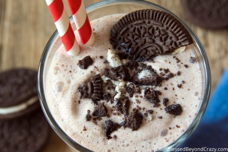 Overhead view of Oreo Milkshake