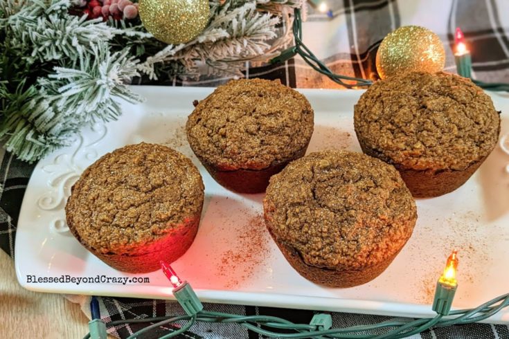 Oat Flour Gingerbread Muffins