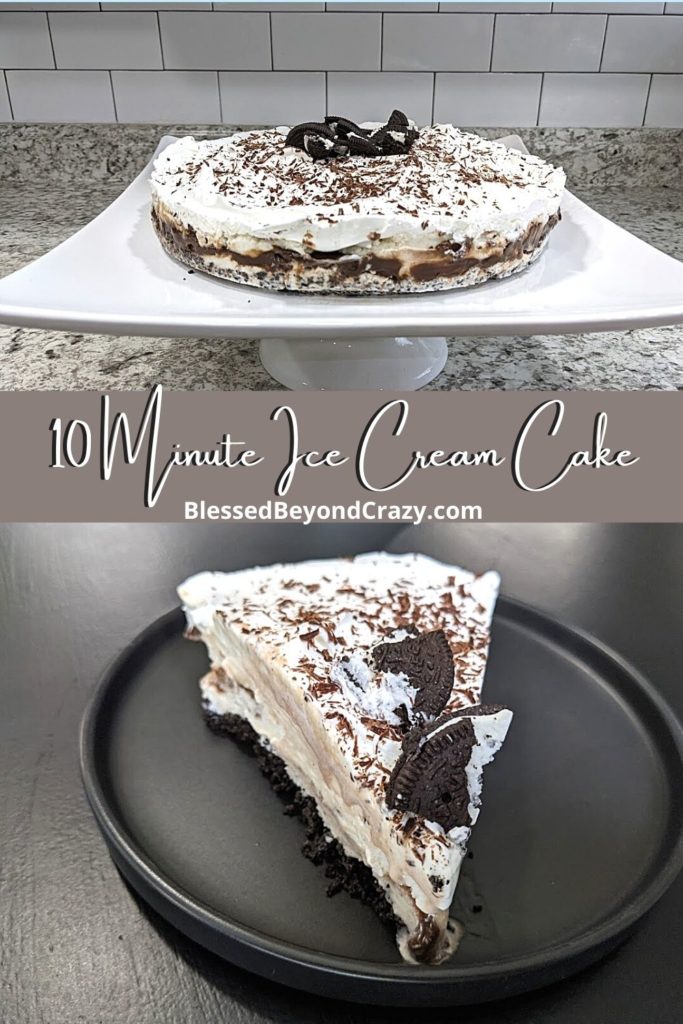 Pinterest pin for Ice Cream Cake