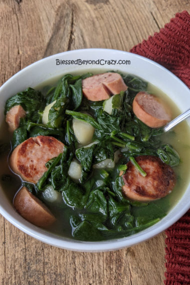 Single serving of Grandma's Old-Fashioned Spinach Stew